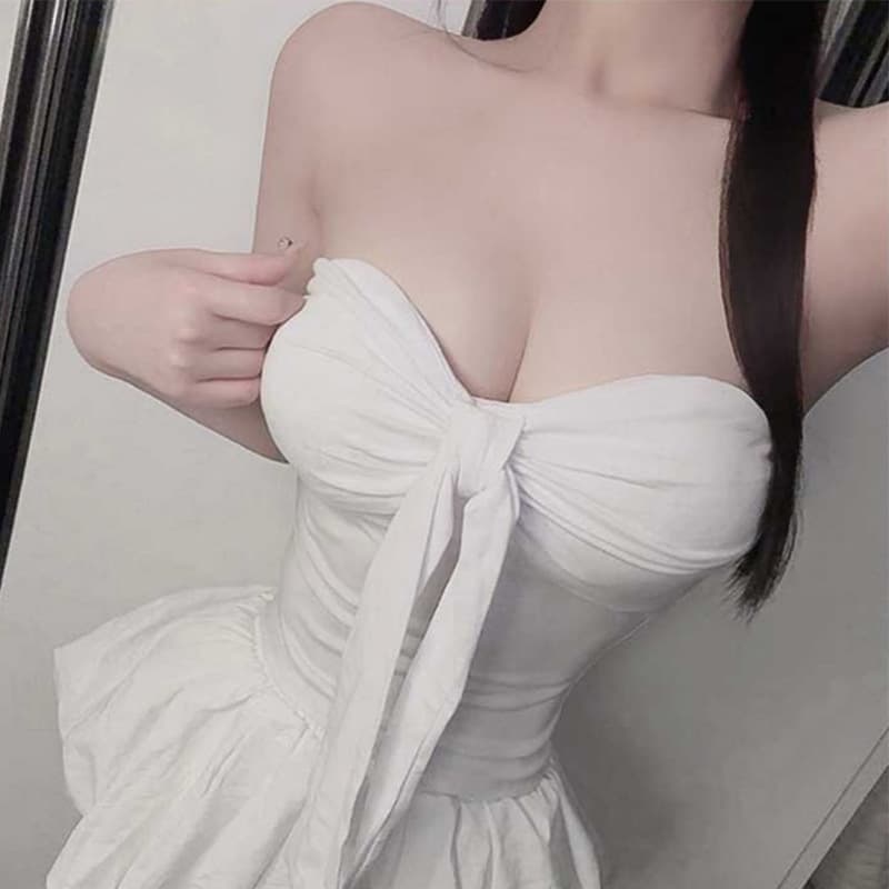 Korean Dongdaemun Chic Versatile Slimming Sexy Womanly Spice Girl Built-in Pad Tube Top Vest Top Fashion