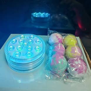 Bath Salt Ball Light Pool Light LED Flat Bottom 13-Light Submersible Light Bathtub Light Wooden Tub Light Herbal Bath Light Spa Light
