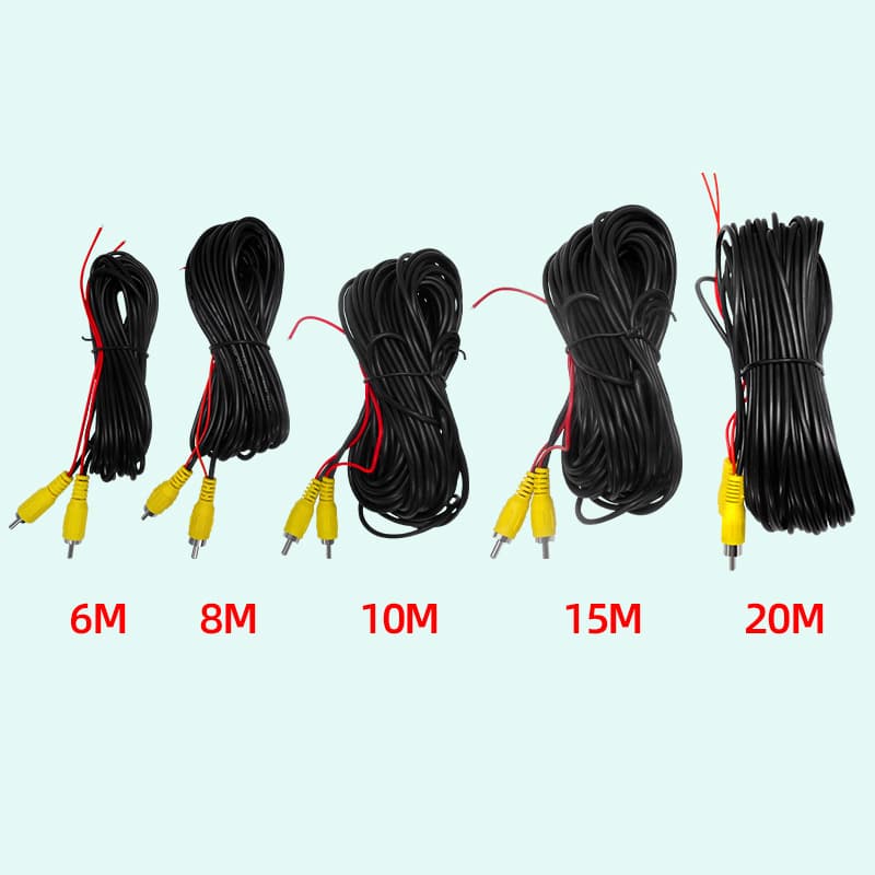 Factory Direct Car Reverse Rear View Camera Video Control Cable 6m RCA Video Extension Cable with Trigger