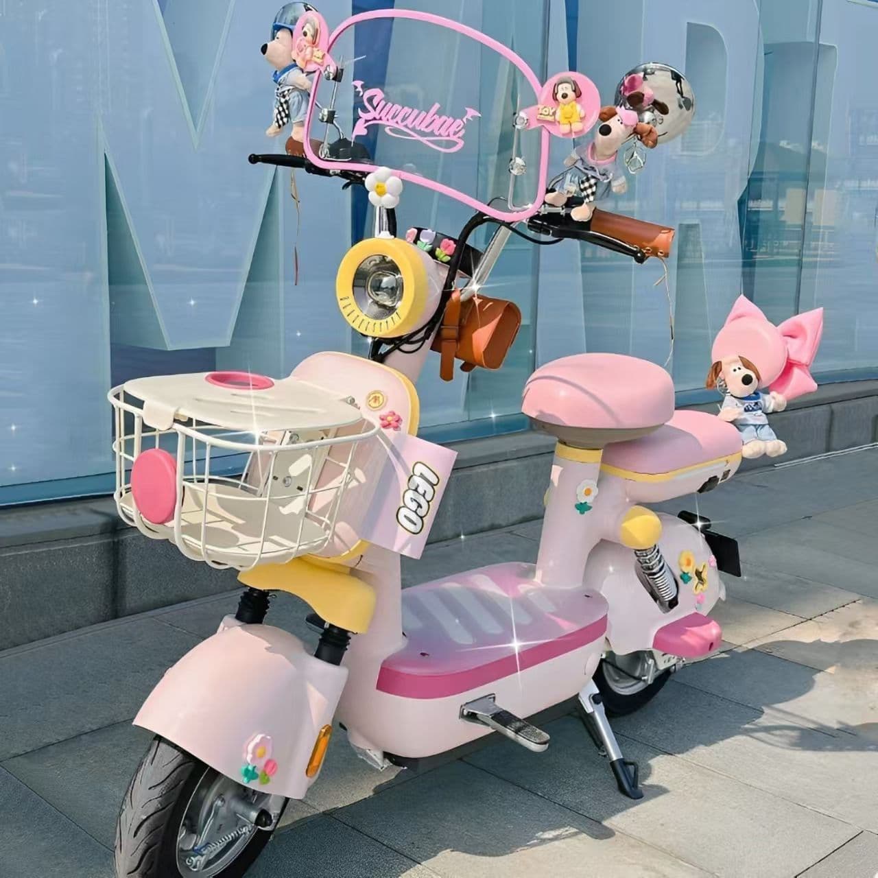 Metaverse Seat Cover for Electric Bike, Cushion Cover, Pink, Waterproof, Sunscreen, Accessories, Small Parts, New and Cute