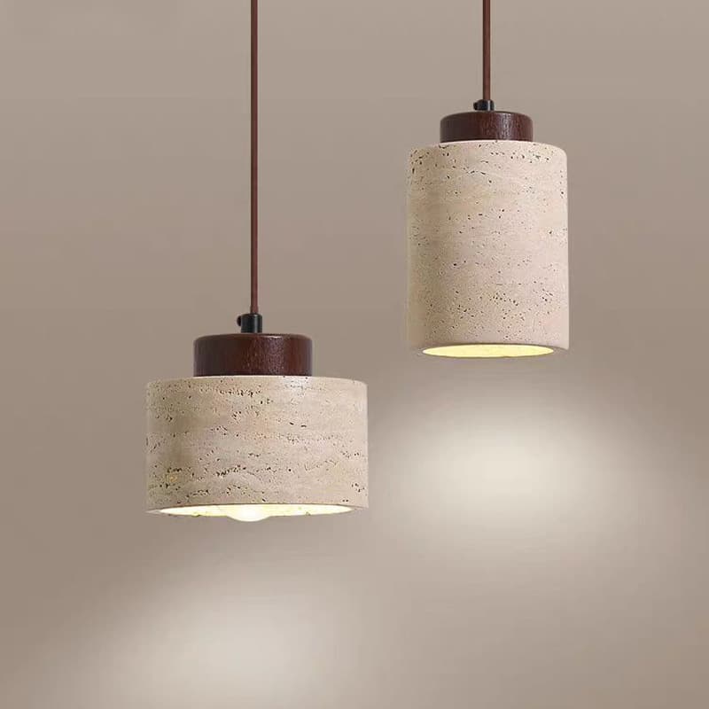 Japanese Wabi-Sabi Yellow Travertine Pendant Light, Nordic Creative Bedroom Pendant Light, Dining Room Bar Homestay Pendant Light