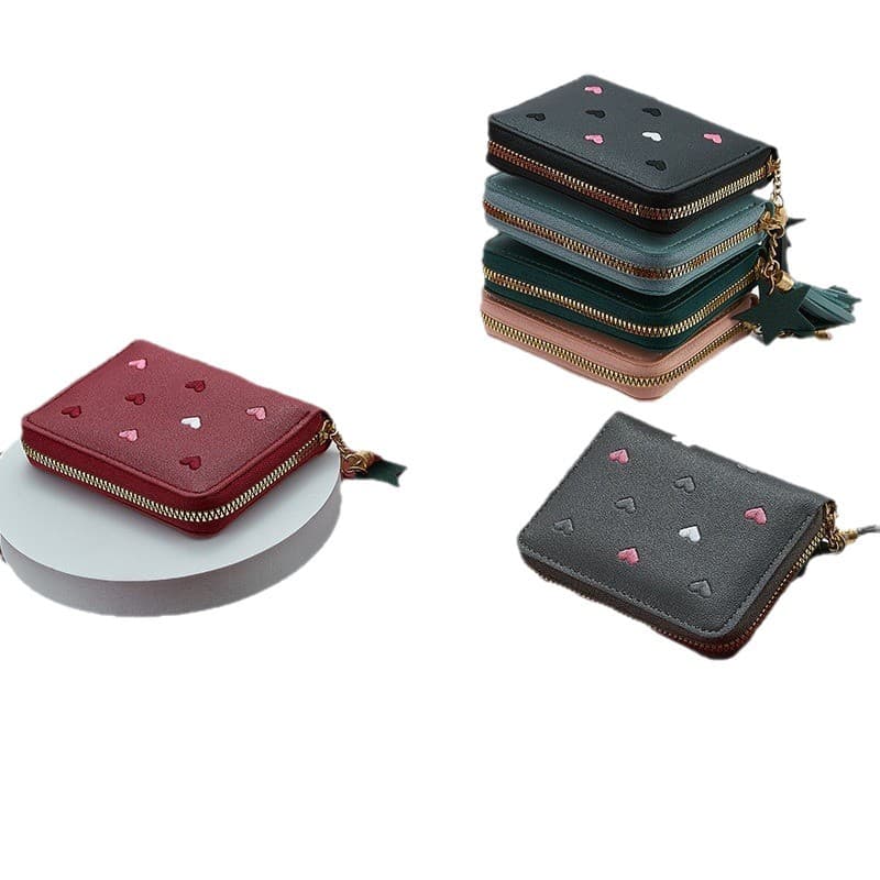 New Tassel Zipper Wallet for Women, Short Korean Style, Multifunctional Cute Coin Purse, One-Fold Multi-Purpose Wallet