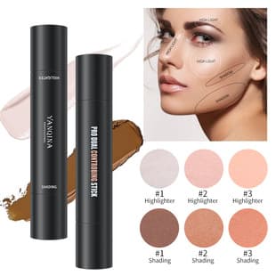 YANQINA Yanqina Dual-Ended Highlighter Stick 3D Contour Concealer V-Shape Brightening Natural Highlighting Contour Pen