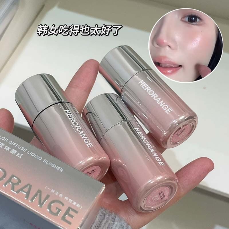 HERORANGE~ Cheek Glow Liquid Blush Korean Style Natural Radiant Low-Saturation Matte Multi-Use Blush Liquid