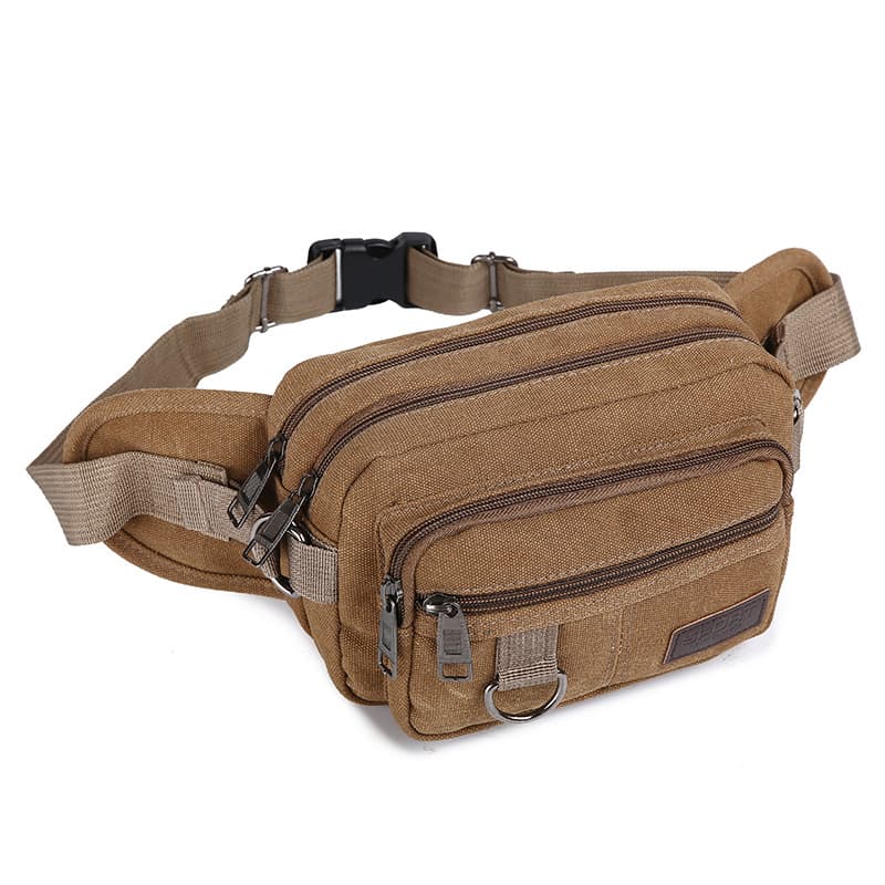 Cross-border supply outdoor sports waist bag multi-purpose men's canvas waist bag cycling tactical waist bag mobile phone bag for men