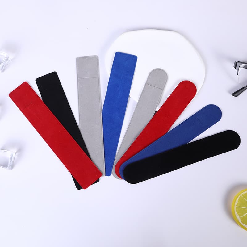 Single-sided Flocked Pen Wrap Voltage Process Gold Foil Stamping Logo Ready Stock Black Plush Velvet Pen Case Sleeve