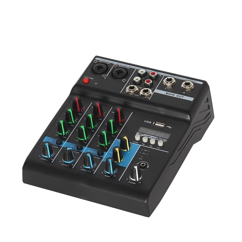 Mixing console performance live streaming singing recording computer phone sound card reverb Bluetooth small 4-channel mixing console.