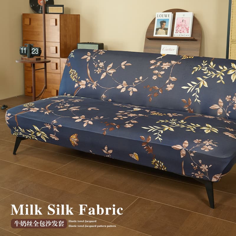 2025 Full-Cover Sofa Bed Cover Simple Armless Stretch Sofa Slipcover Fabric All-Inclusive Sofa Cover