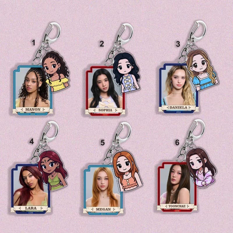 International girl group KATSEYE merchandise MANON pendant MEGAN bag DANIELA keychain 1520