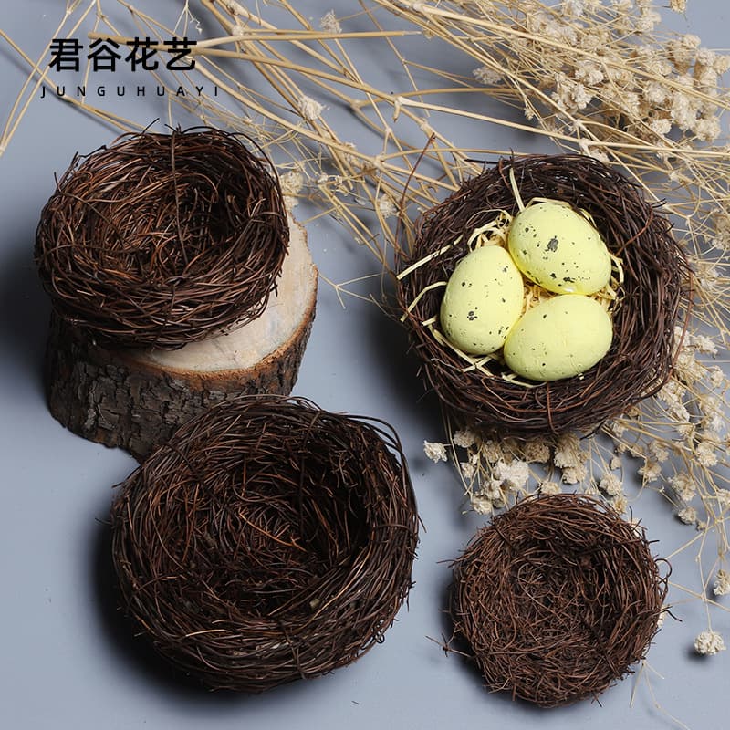Artificial Rattan Woven Bird Nest Frog Vine Nest, Christmas Handicraft Decor Ornaments, Handmade Rattan Weaving Bird Nest Wholesale