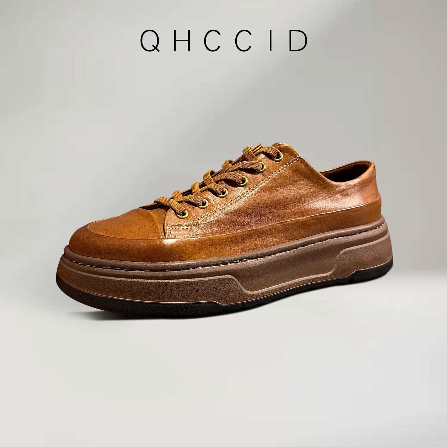 2026 New Spring Men's Retro Horsehide Thick-Soled Sneakers Genuine Leather Lightweight Height-Increasing Casual Shoes Non-Slip Breathable Men's Shoes