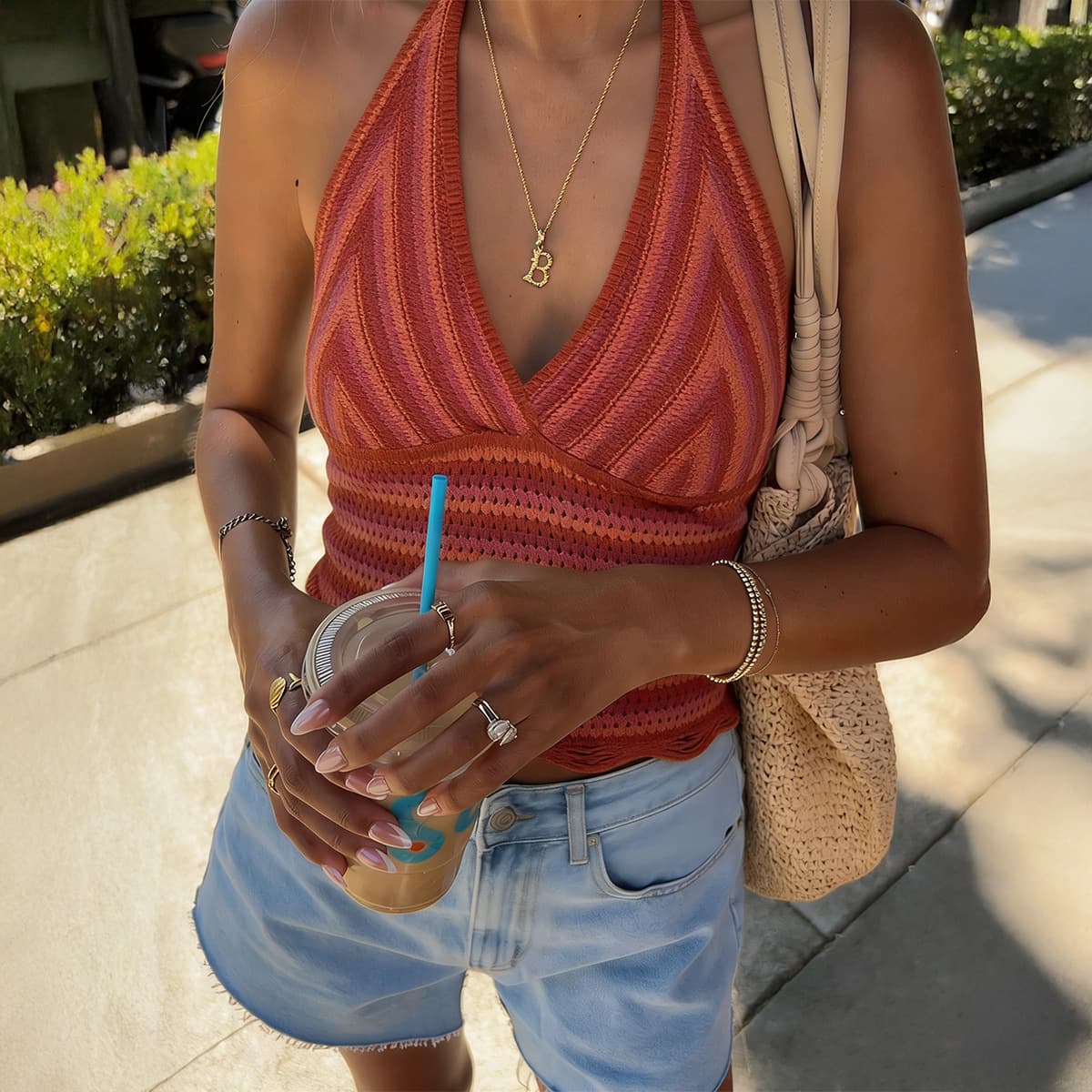 Kaikuo Cross-border European and American Fashion Casual Striped Deep V Knit Vest 2026 Spring/Summer New Women's Clothing Amazon