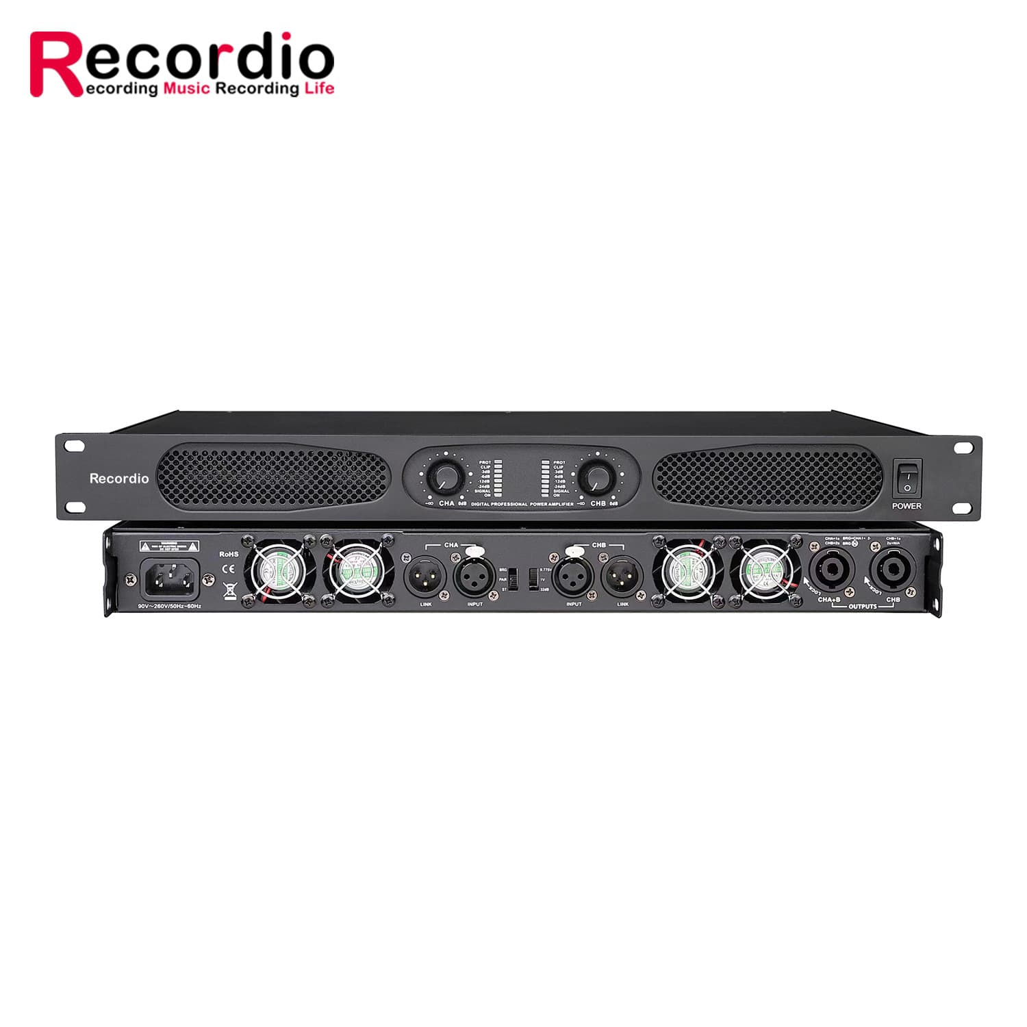 GAP-DP1000 1U Model D Class Professional Digital Amplifier High Power 2000W * 2
