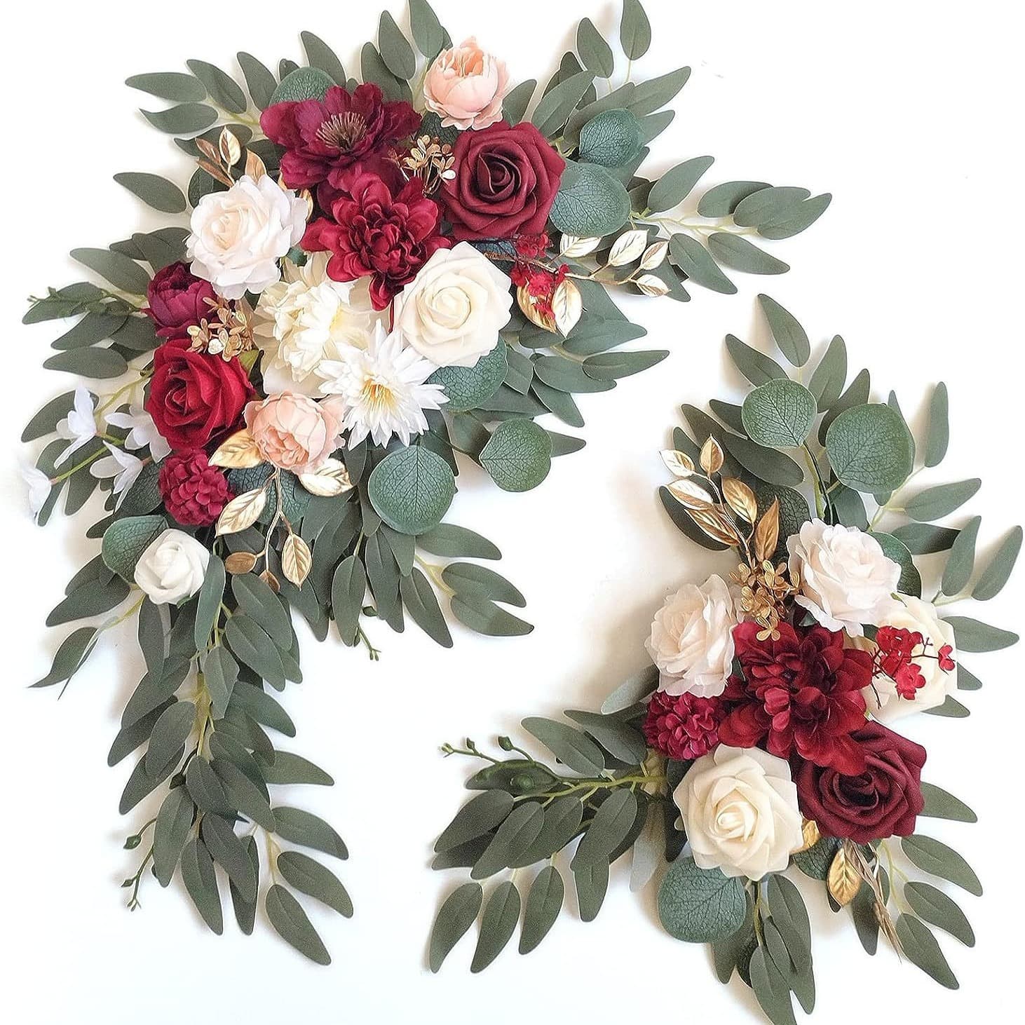 Wedding Decoration Artificial Flower Arch Entrance Guideboard Table Decor Photography Props Enhanced Oxford Cloth Red Color