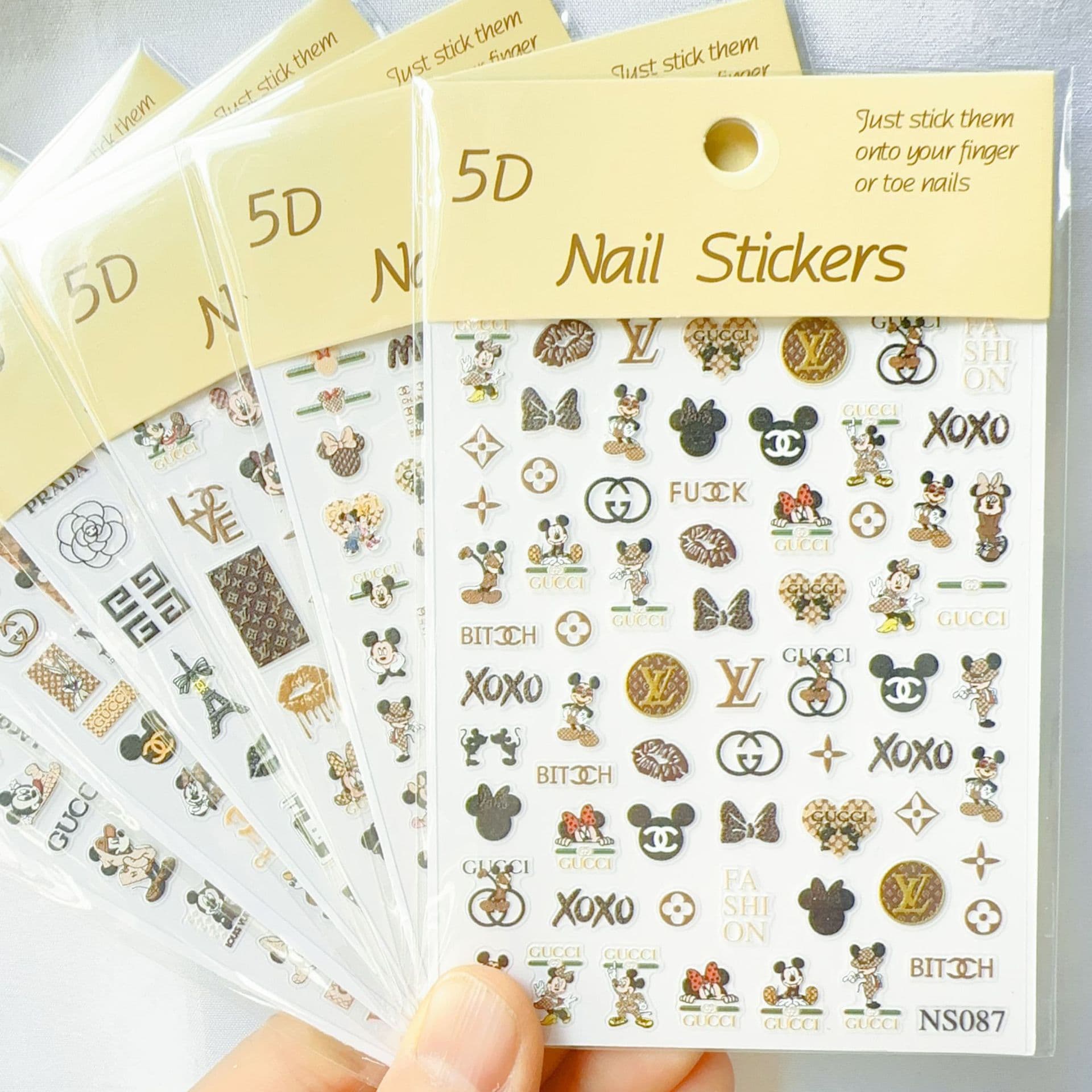 New technology NS series 5D embossed Mickey Mouse co-branded nail art jewelry decoration small incense manufacturer ready-made nail decals