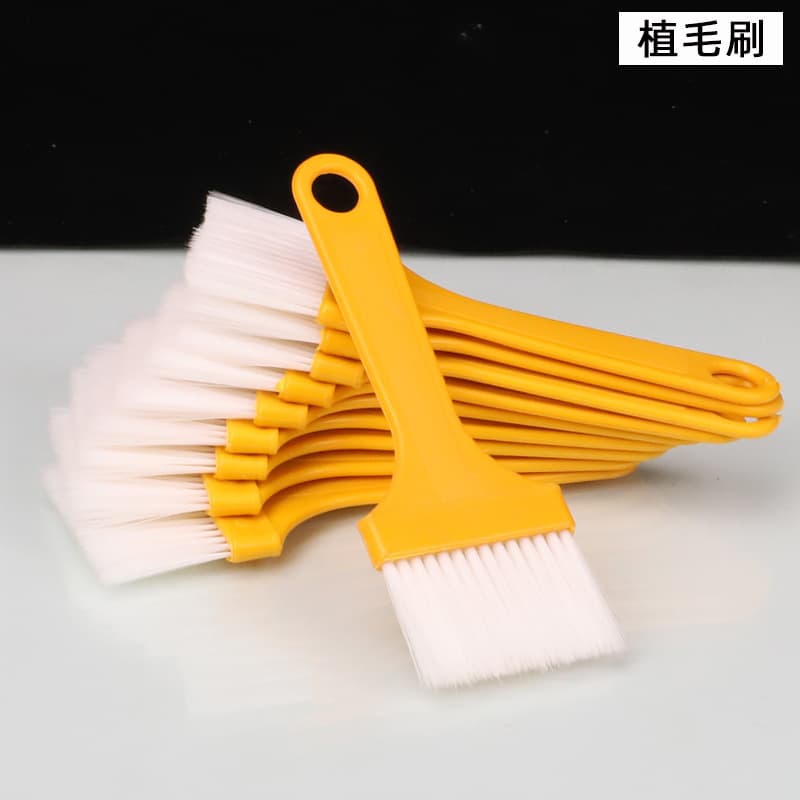 Manufacturer Wholesale Plastic Brush with Yellow Thin Handle, 4mm Thick Bristle Brush, Keyboard Brush, Multi-Purpose Brush