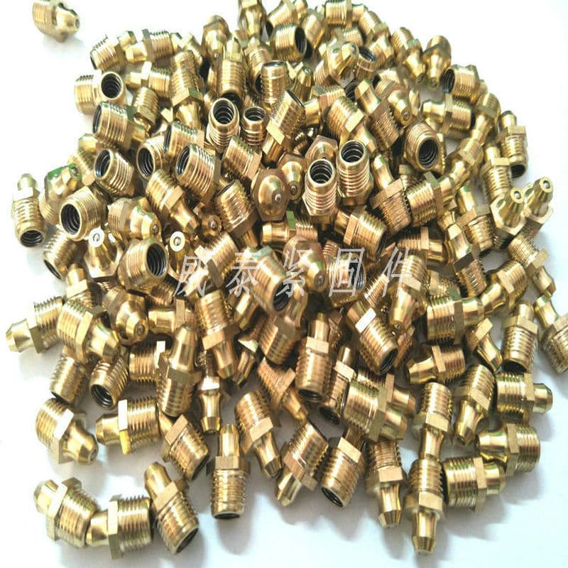 Grease nozzle, brass nozzle, straight oil nozzle, curved oil nozzle, M6X1M8X1M10X1M12M14M16M20