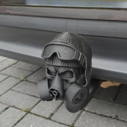 Cross-border New Product Tow Bar Ball Cover Stalker Gas Mask Skull Trailer Hitch Cover 3D