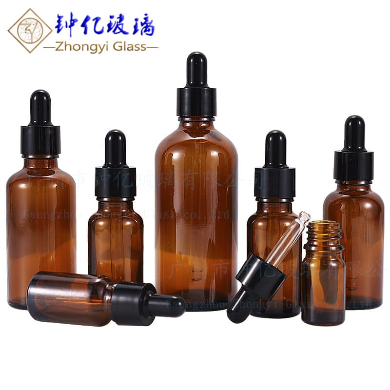 Brown 10ml Essential Oil Bottle 30ml Brown Cosmetic Essential Oil Dispensing Bottle with Scale Serum Dropper Glass Bottle
