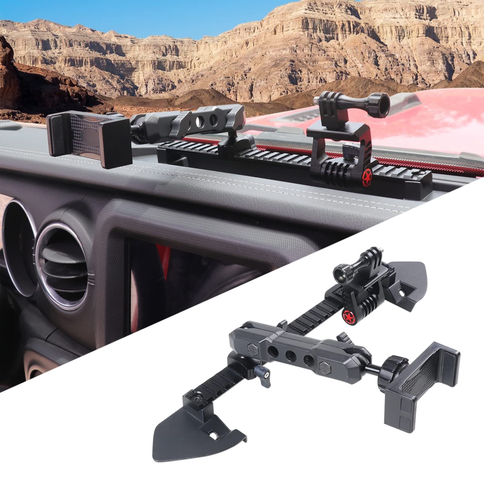 Suitable for Jeep Wrangler JL 2018-2023 two-door/four-door car track mobile phone holder accessories