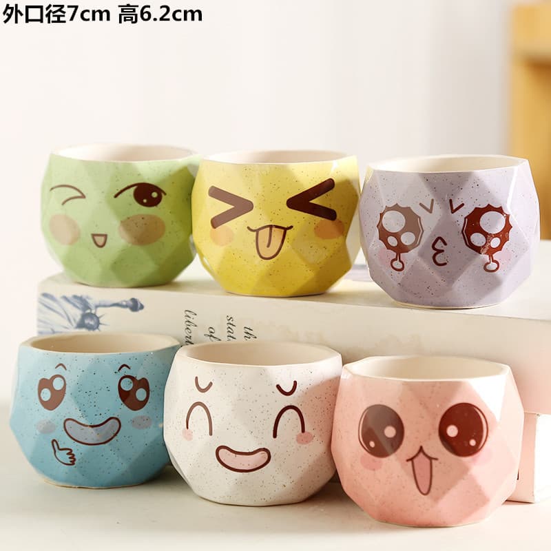 Small Ceramic Flower Pot, New Macaron Style, Minimalist and Unique, for Succulents, Home Use, Factory Direct Wholesale