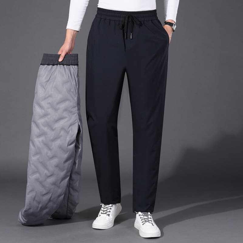 YINGAO90 White Goose Down Thickened Goose Down Pants Casual Pants Winter New Men's Warm Straight Leg Solid Color Long Pants