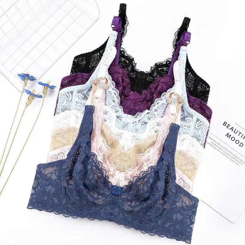 TK Cross-Border Southeast Asia Foreign Trade Sexy All Lace Transparent Bra Push-Up Ultra-Thin Breathable Comfortable Underwear for Women