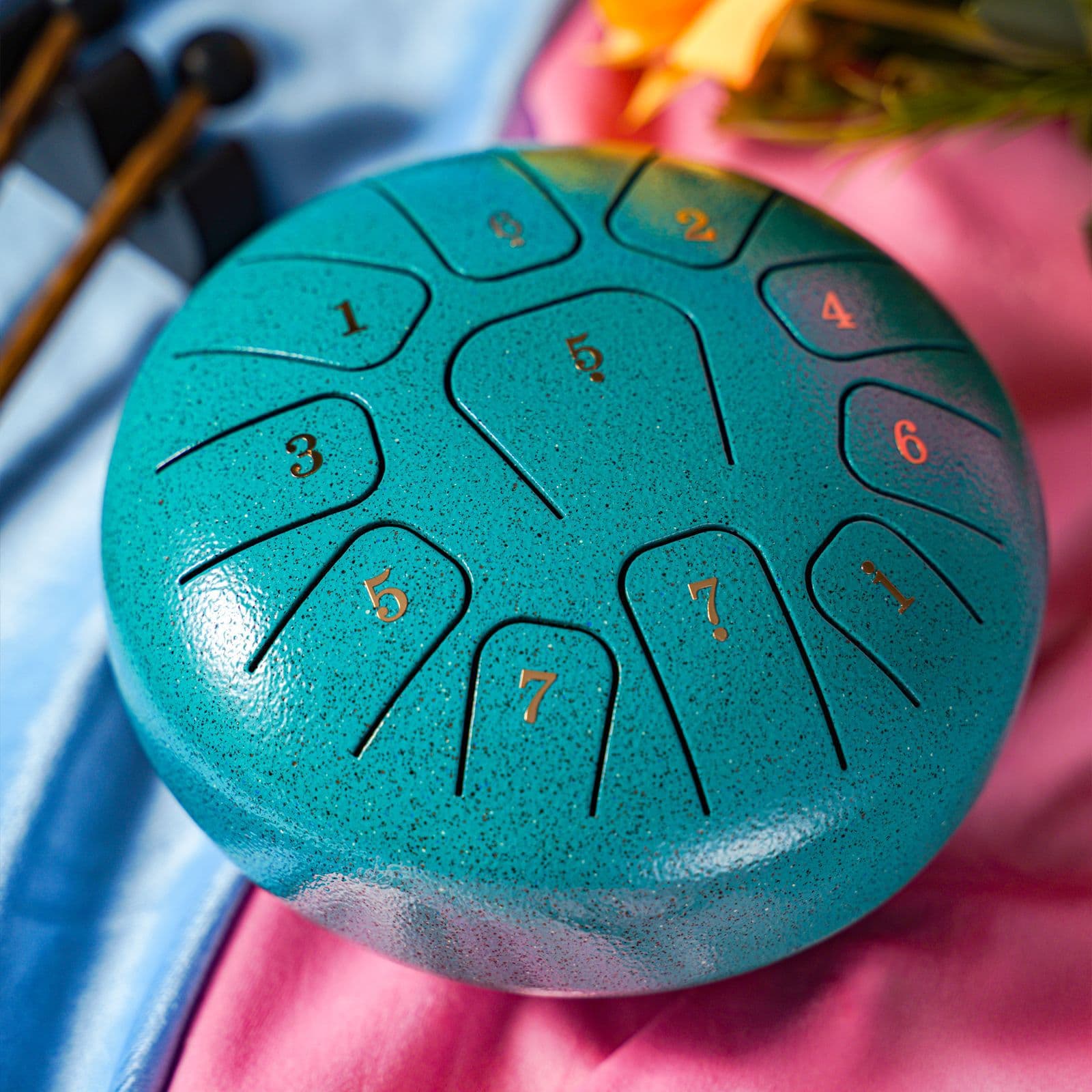 Foreign trade version 6-inch 11-tone square tongue type ethereal drum steel tongue drum color empty drum worry-free Sanskrit drum children's toy musical instrument