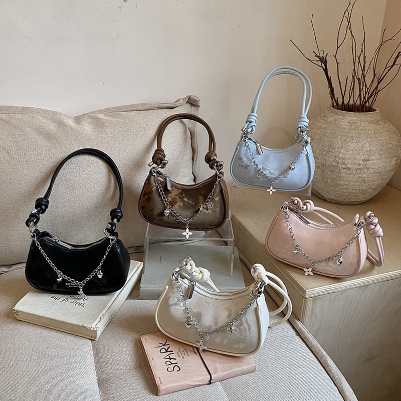 High-end niche fashion chain bag pendant, stylish small bag for women, new simple underarm single shoulder crossbody bag