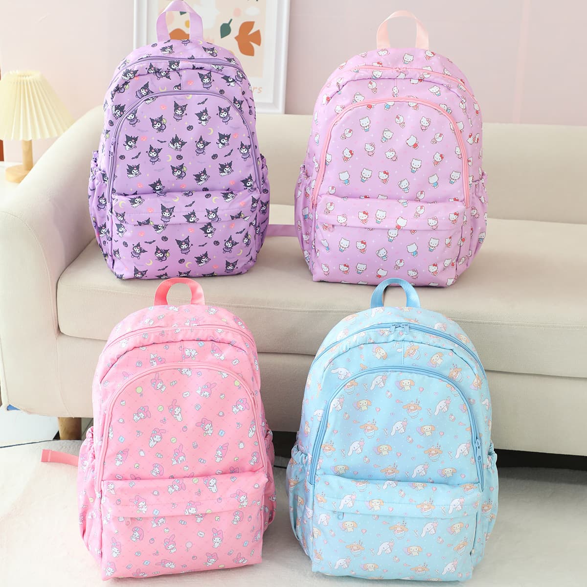 Japanese cute girly student backpack Kuromi school bag primary school student large capacity children's backpack