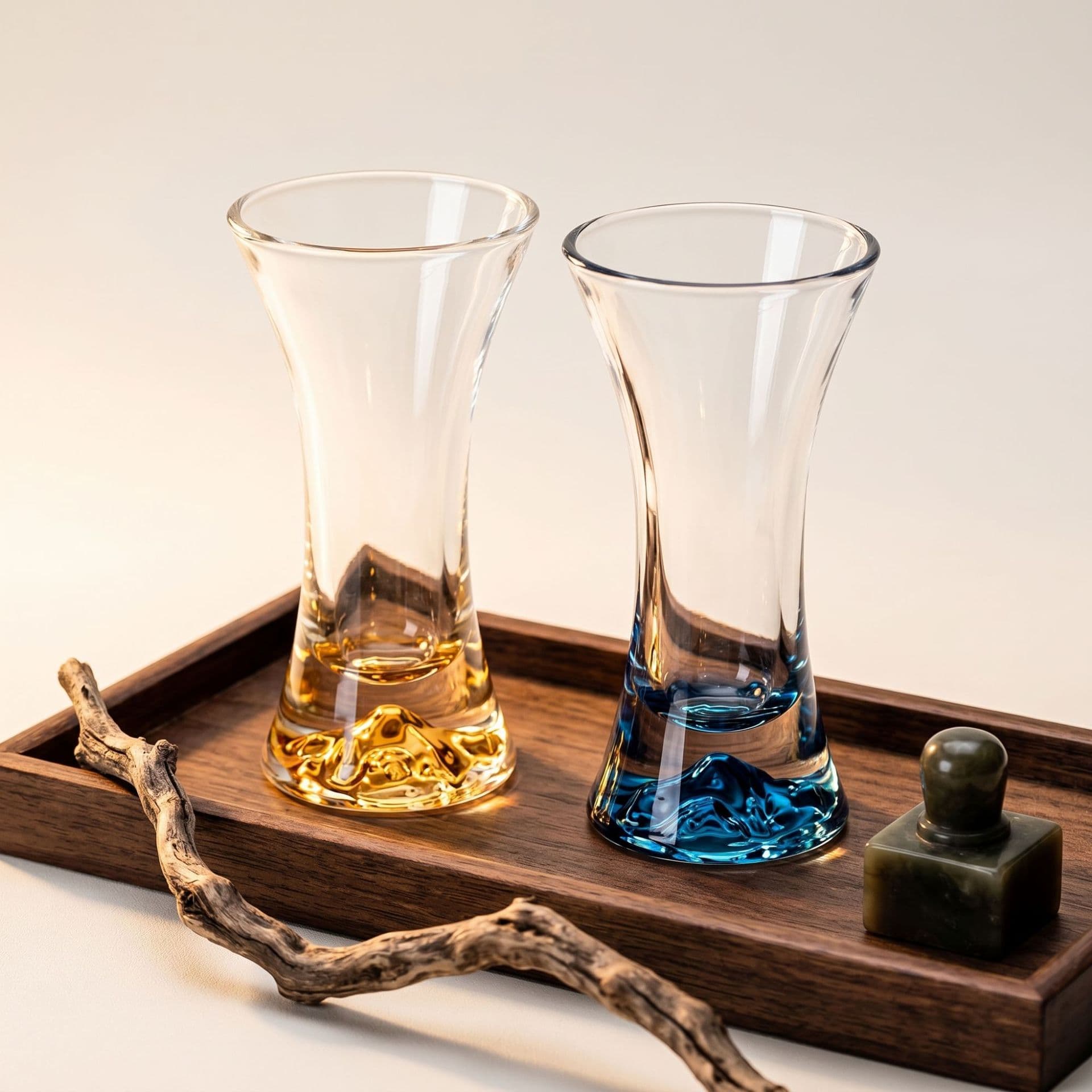High-end light luxury waisted glass beer cup new creative small one-shot craft cup cocktail cup for home use