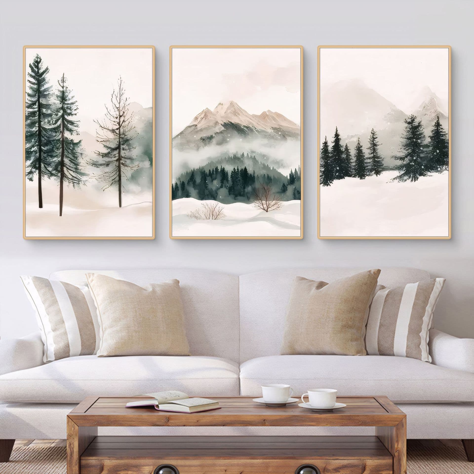Modern Drop Shipping Amazon Cross-border Hot Sale Watercolor Forest Landscape Living Room Bedroom Decor Hanging Print Poster