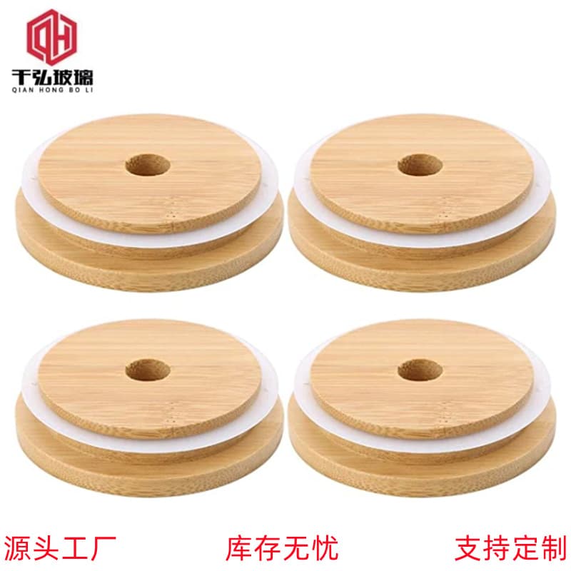 70mm/86mm wooden drink lids with holes for cold beverages, oatmeal, juice, coffee cup lids, Mason jar straw covers for milk tea