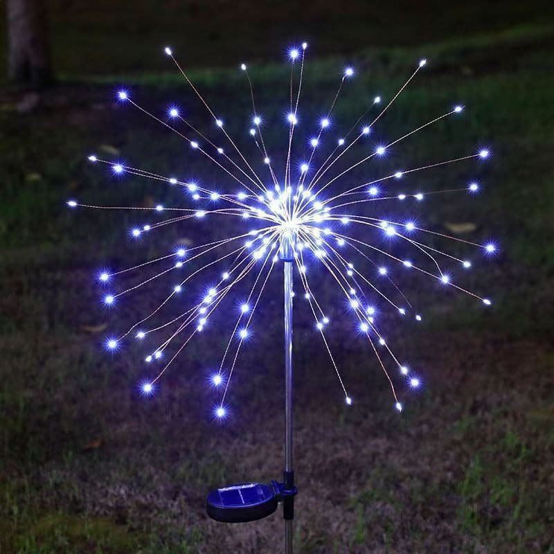 Cross-border Solar Fireworks Light Outdoor Colorful Waterproof Garden Stake Light Decorative Atmosphere Light