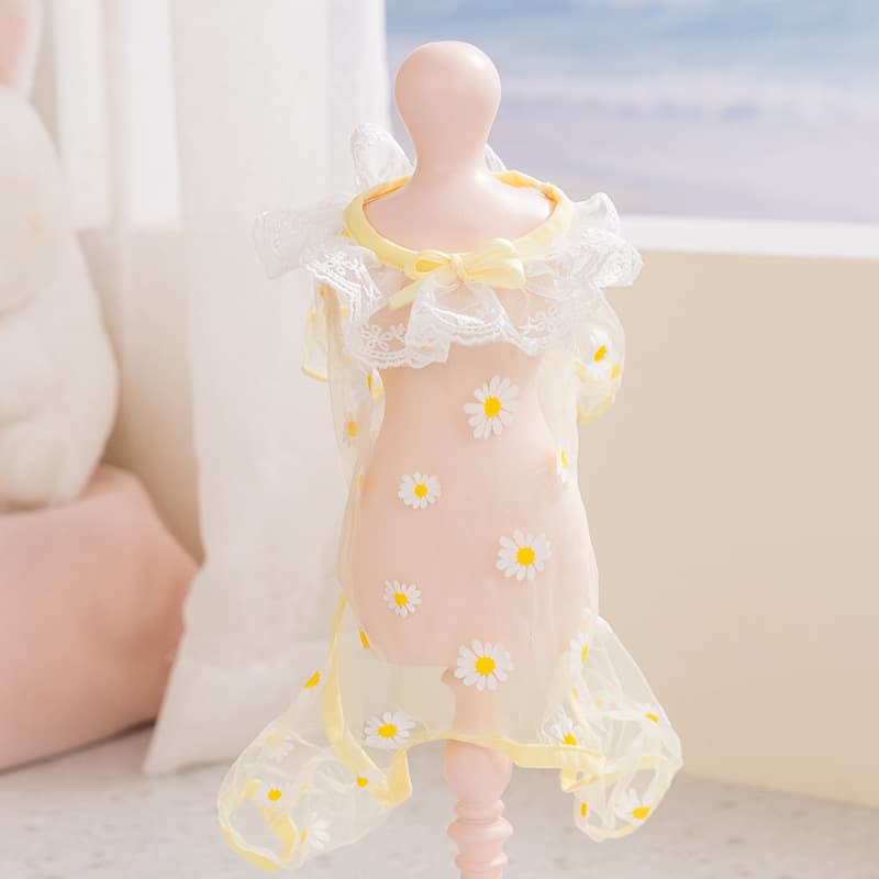Spring and Summer Mesh Hollow Cat Clothes Thin Breathable Four-Leg Anti-Shedding Belly Wrap Pet Clothing Home Wear