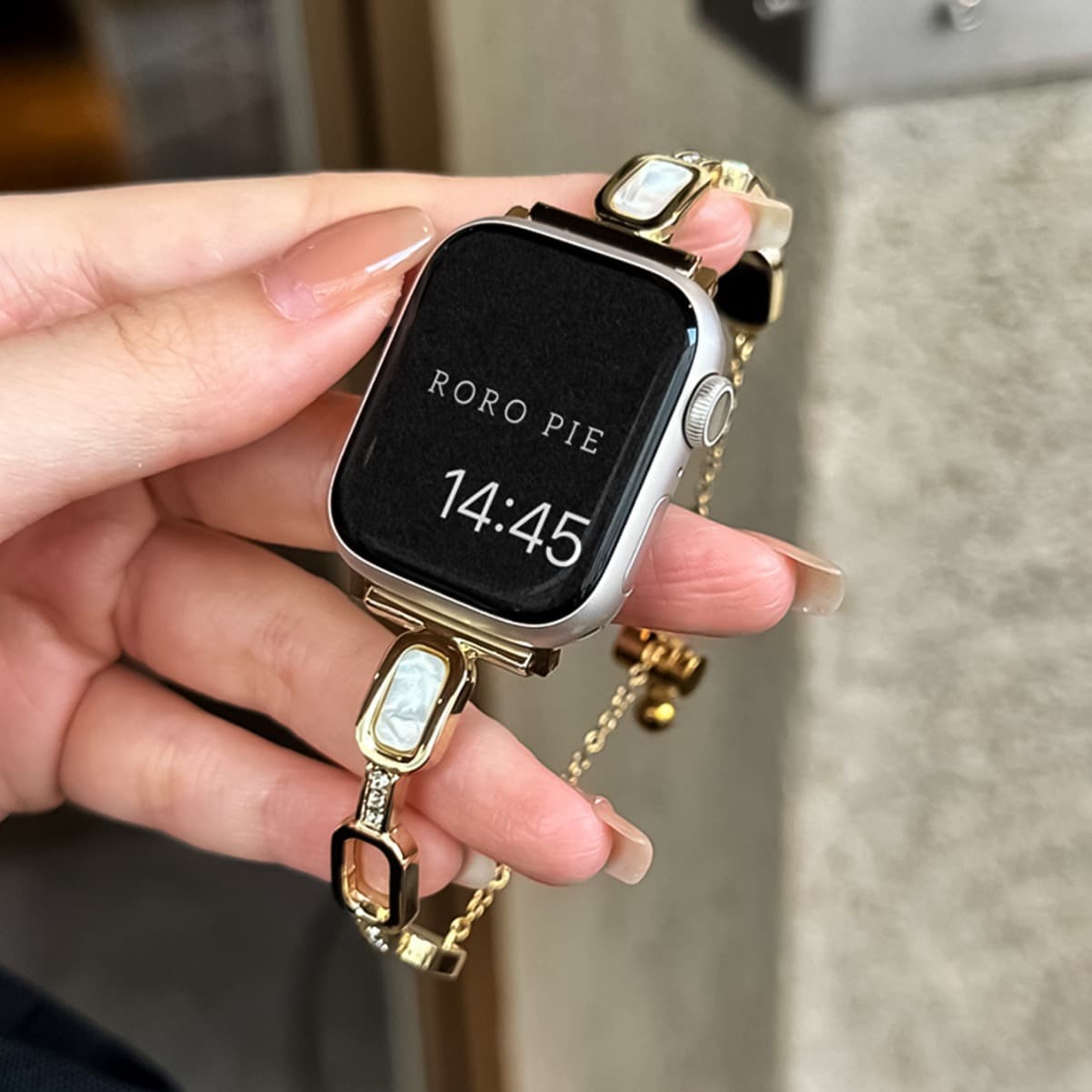 Universal Apple Watch iWatch Marble Metal O-Ring Bracelet Watchband Fashionable Adjustable Strap for Apple Watches