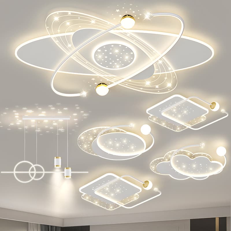 Living Room Main Light 2025 New Modern Simple and Elegant Light Luxury Ceiling Lamp Starry Sky Light Full House Lighting Package Set