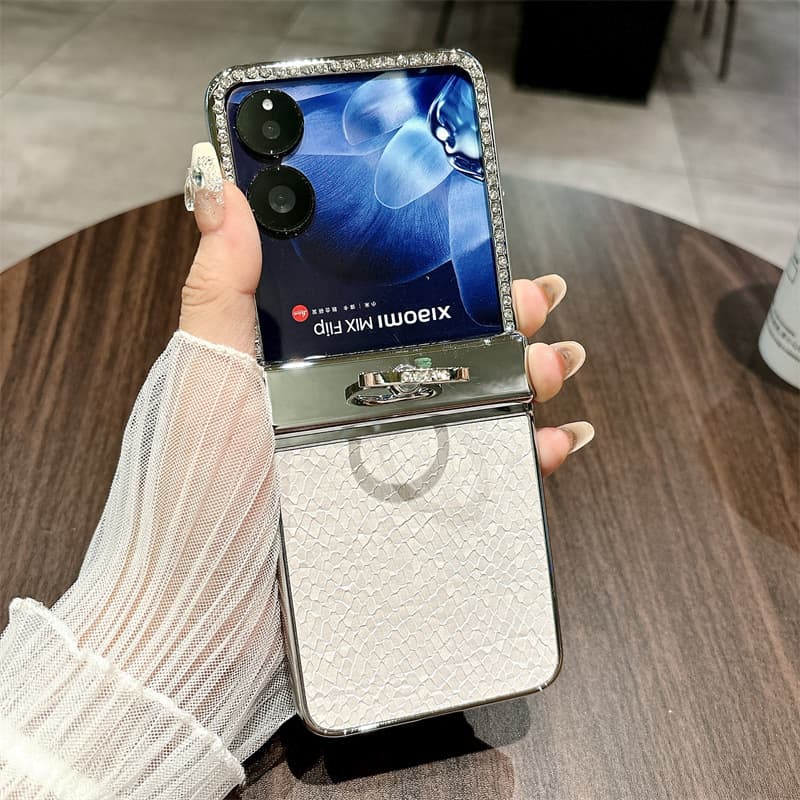 Compatible with Xiaomi MIX Flip Phone Case, mixflip Foldable Ring Stand, Full Coverage Hinge Protection, Shockproof Protective Cover