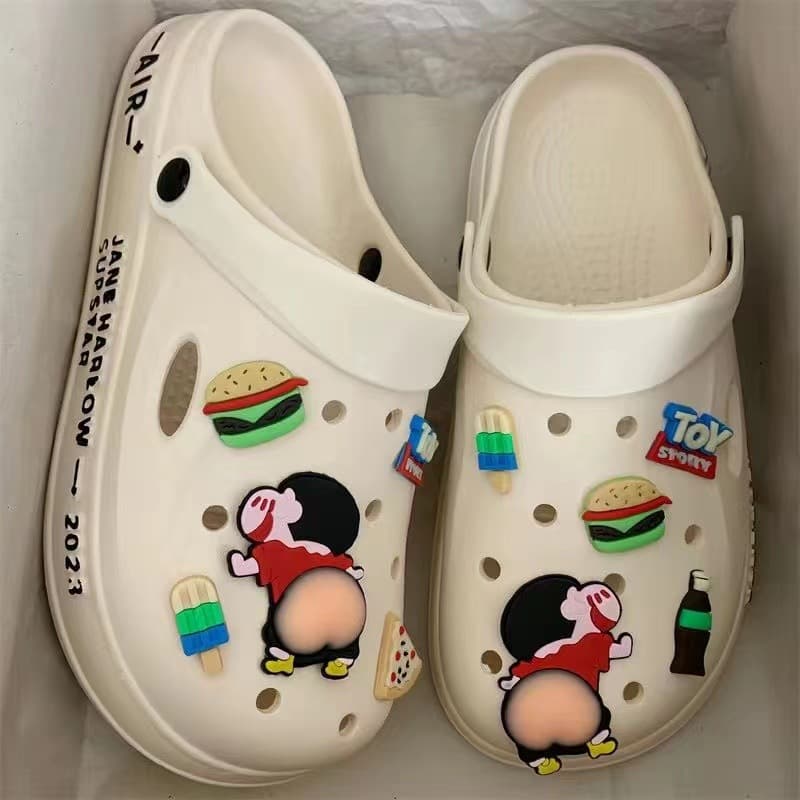Thick Non-Slip Sole Chunky Sandals for Men, Breathable New Style, Ins Trendy Hole Design, Soft Indoor Slippers