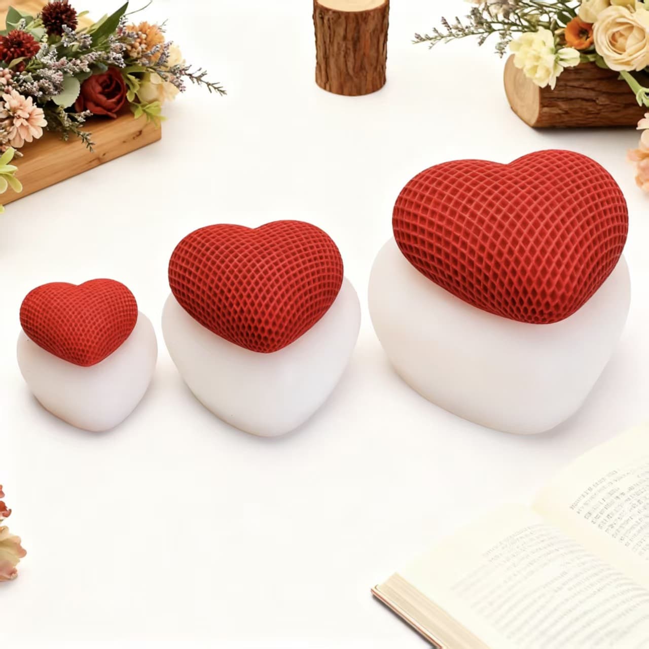3D Braided Heart Silicone Mold Heart-shaped Candle Soap DIY Aromatherapy Car Decoration Hot Pot Oil Mold
