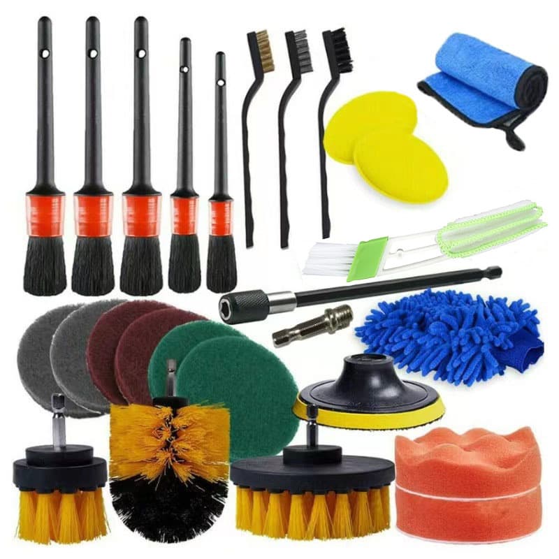 Amazon Best Seller Car Wash Kit 9-Piece Set: Waterproof Car Cleaning Gloves, Tire Cavity Cleaning Brush, Car Wash Brush