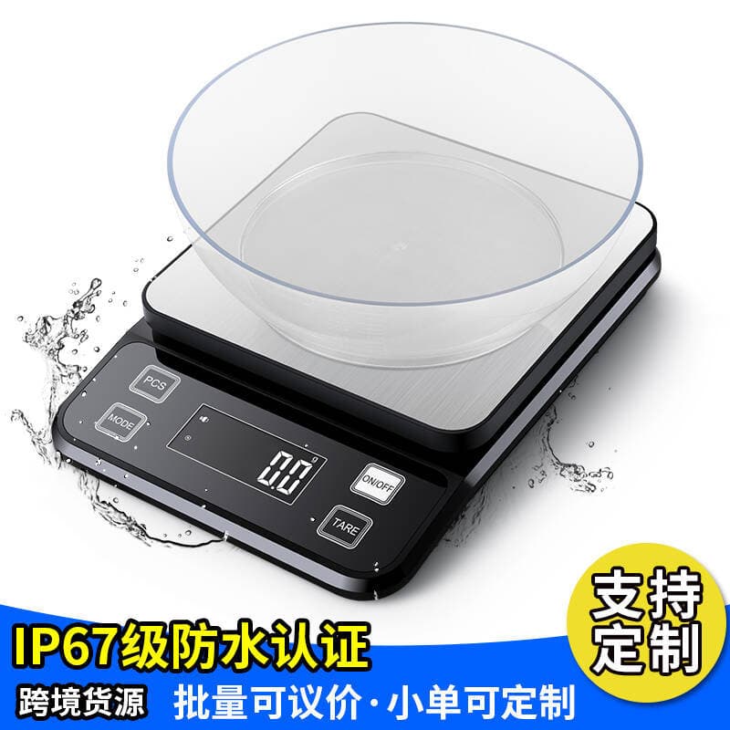 New IP67 Waterproof 10kg/0.1g Kitchen Scale, Gram Weight Scale, Baking Weighing Scale, Food Seafood Electronic Platform Scale