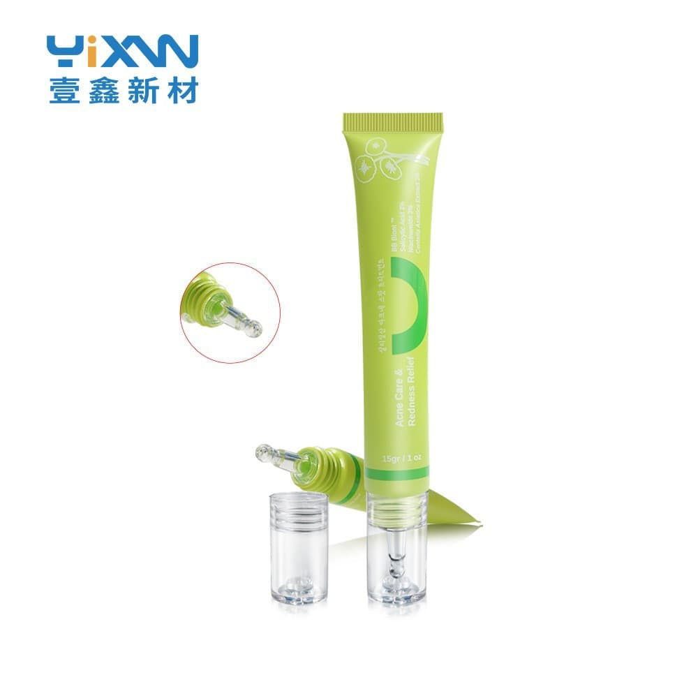 Custom dropper tip cosmetic tube bottle 15ml for lotion, serum, gel tube bottle, sunscreen, eye cream tube bottle