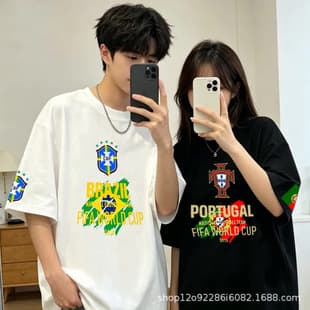 2026 World Cup Merchandise Printed New Cotton Casual Loose Round Neck Unisex Fan T-Shirt Versatile Trendy
