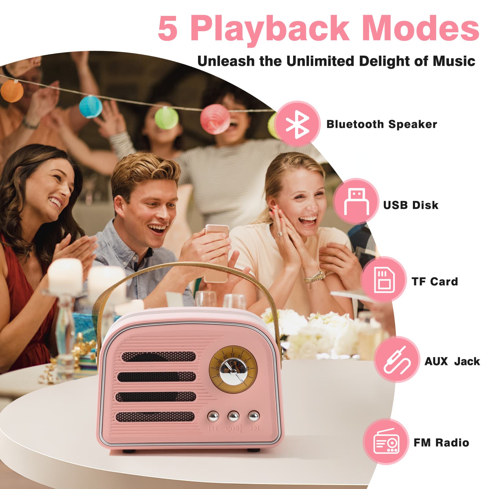 Cross-border Exclusive Retro-style Multifunctional Wireless Bluetooth Speaker with FM Radio for Gifting