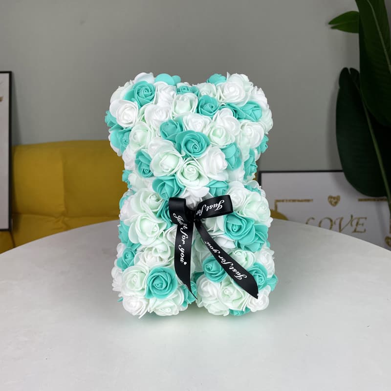Cross-border Eternal Rose Bear TikTok Same Style Hug Bear Birthday Valentine's Day Gift Gradient Mixed Color Foam Bear