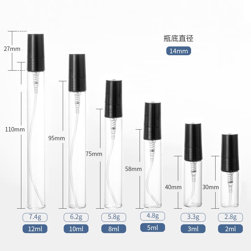 Perfume Refillable Bottles 2ml 3ml 5ml 10ml Sample Dispenser Glass Spray Bottle Empty Perfume Bottles