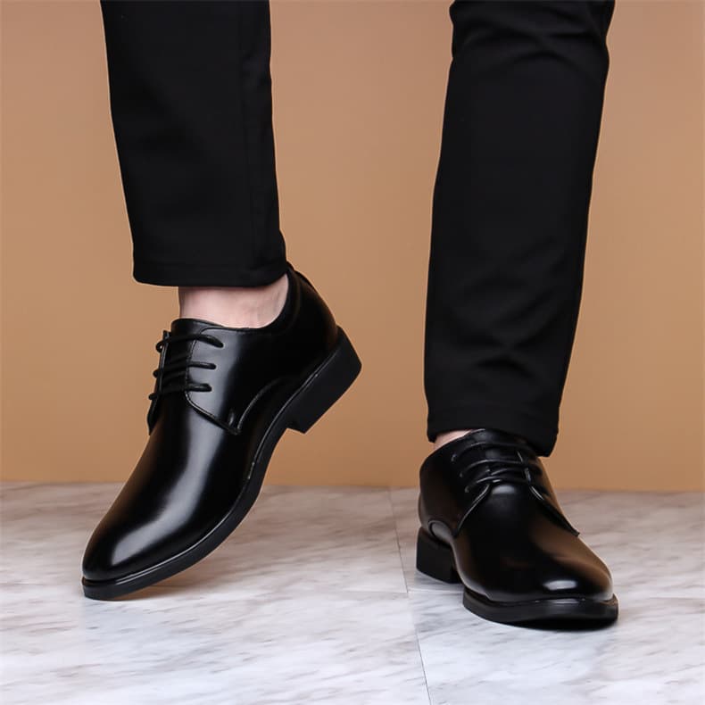 Men's Business Leather Shoes British Style Casual Breathable Autumn Wedding Formal Pointed Shoes