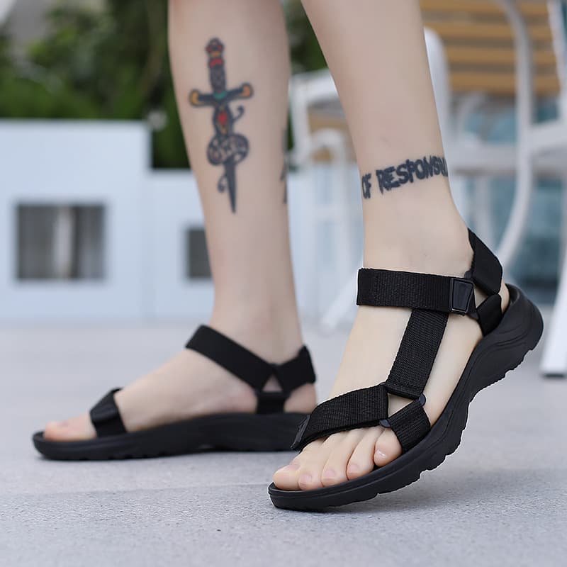 Men's Trendy 2024 Anti-Slip Sweat Absorbent Casual Sports Wear-Resistant Large Size Outdoor Beach Sandals for Couples