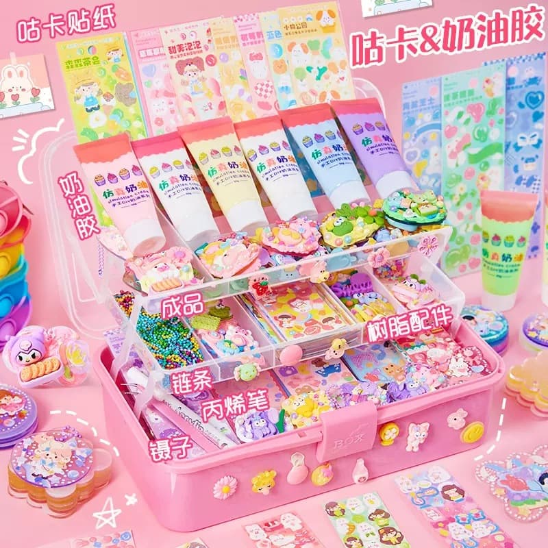 Creative Cream Glue Guka Set Guka Sticker DIY Handmade Girls Children Toy Stationery Sticker Set